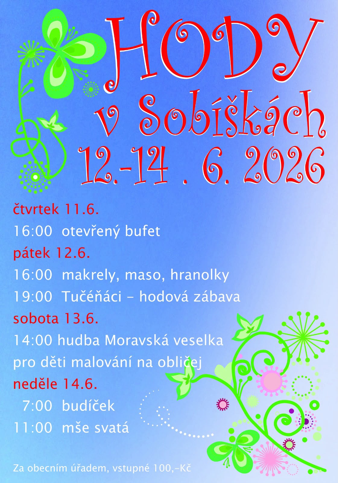 Tradiční hody v Sobíškách