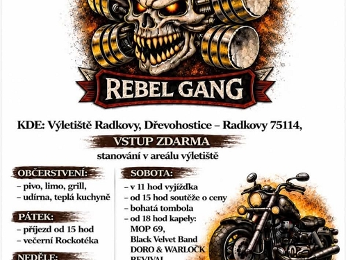 Radkovy - Motorky, rock a ohnivá show. Rebel Gang zve na třetí ročník MotoPárty