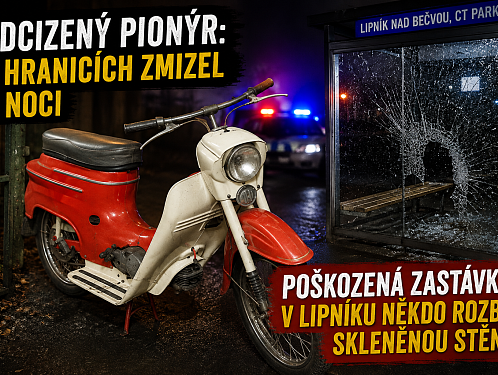 V Hranicích zmizel Pionýr, v Lipníku někdo rozbil skleněnou stěnu zastávky