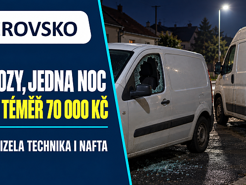 V Troubkách se někdo vloupal do dvou vozidel. Ukradl techniku a odčerpal naftu