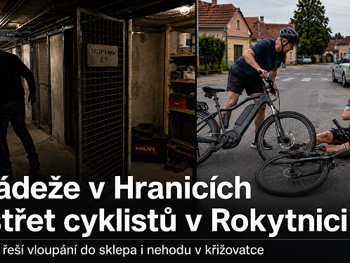 V Hranicích zmizelo nářadí i kolo za desítky tisíc. V Rokytnici se střetli dva cyklisté